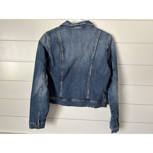 Black Orchid Cropped Denim Jacket Sz Medium Thunder Struck Blue Distressed - Picture 4 of 4